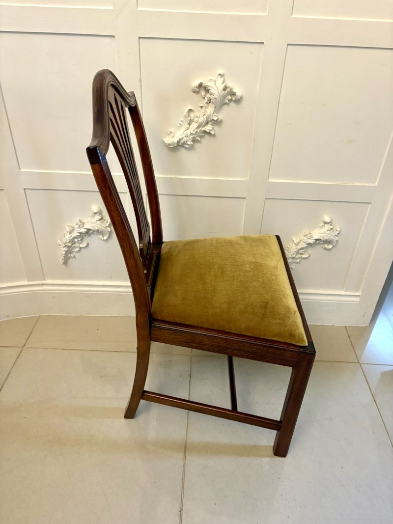 Quality Set of 12 Antique Mahogany Hepplewhite Style Dining Chairs